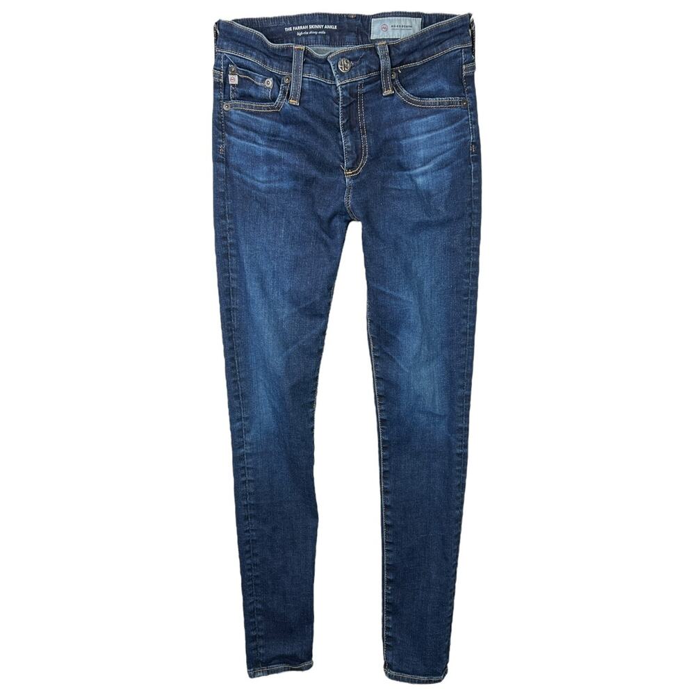 AG Adriano Goldschmied Farrah Skinny Ankle Jeans High Rise Dark Wash Womens 25R